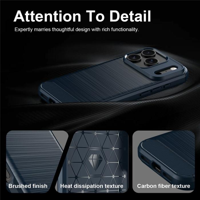 Bild 6,  iPhone 18 Pro Max/17 Pro Max Skal Kolfiber Textur Mörk Blå - Teknikhallen.se
