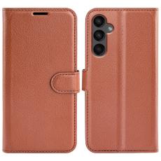 Samsung Galaxy A15 5G Fodral Litchi L&auml;der Brun - Teknikhallen.se
