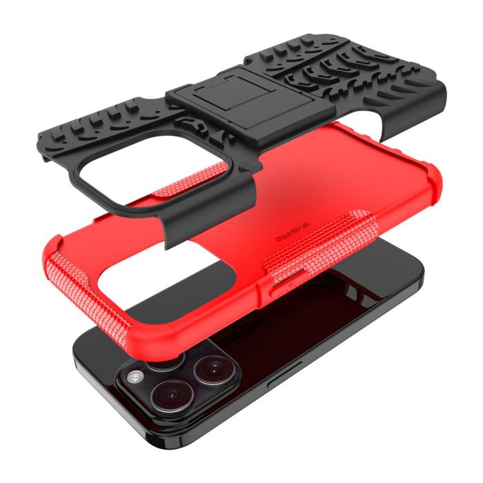 Bild 6,  iPhone 15 Pro Stöttåligt Skal med Stöd Röd - Teknikhallen.se