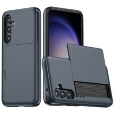  Samsung Galaxy A55 5G Skal Hybrid Med Kortfack M&ouml;rk Bl&aring; - Teknikhallen.se