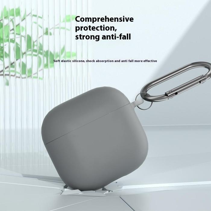 Bild 3,  AirPods 4 Skal Med Karbinhake Silikon Svart - Teknikhallen.se