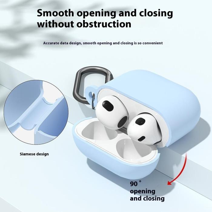 Bild 5,  AirPods 4 Skal Med Karbinhake Silikon Svart - Teknikhallen.se