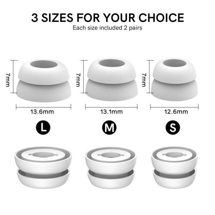 Bild 6, AHASTYLE AHASTYLE Galaxy Buds Pro 3 Öronpluggar 3-PACK Vit - Teknikhallen.se