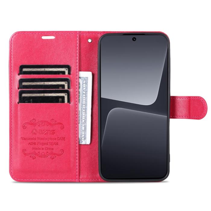 Bild 4, AZNS AZNS Xiaomi 13 Pro 5G Fodral Läder Rosa/Röd - Teknikhallen.se