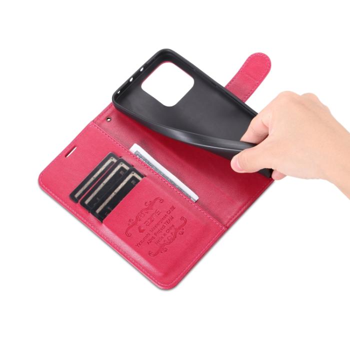 Bild 6, AZNS AZNS Xiaomi 13 Pro 5G Fodral Läder Rosa/Röd - Teknikhallen.se