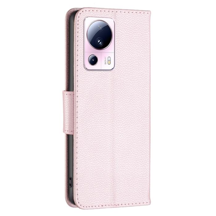 Bild 3,  Xiaomi 13 Lite 5G Fodral Litchi Shark Läder Roséguld - Teknikhallen.se