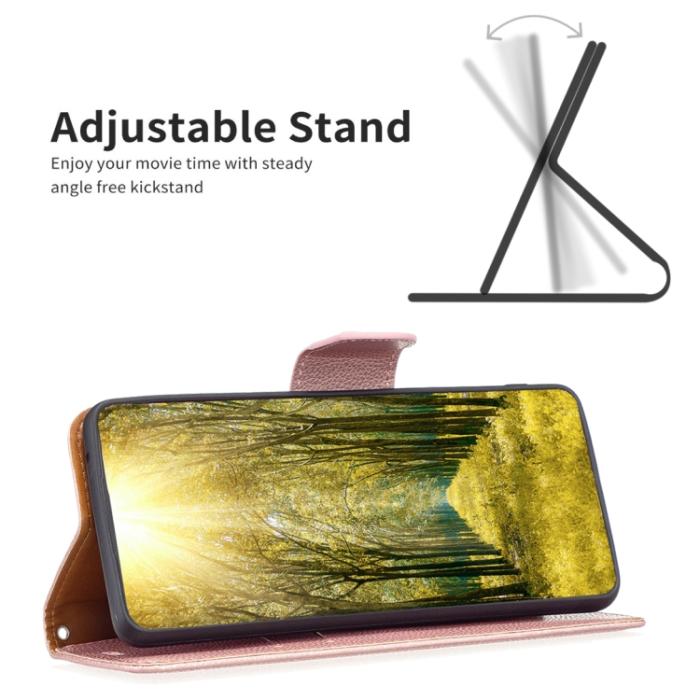 Bild 5,  Xiaomi 13 Lite 5G Fodral Litchi Shark Läder Roséguld - Teknikhallen.se