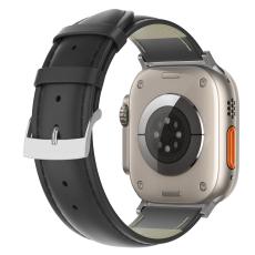 ColorPop &Auml;kta L&auml;der Armband Apple Watch 42/44/45/46/49 mm Svart - Teknikhallen.se