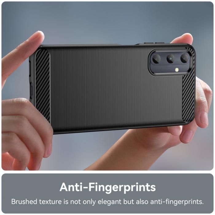 Bild 4,  Samsung Galaxy A05s 4G Skal Borstad Stål Textur Svart - Teknikhallen.se
