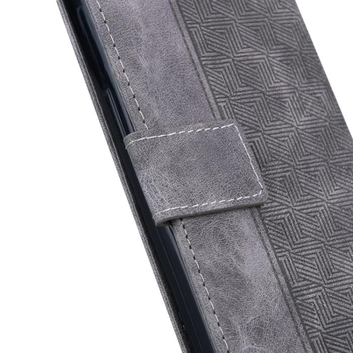 Bild 4,  iPhone 14 Pro Max Fodral Geometrisk Läder Grå - Teknikhallen.se