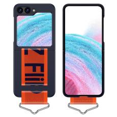  Samsung Galaxy Z Flip 5 Skal B&auml;lte M&ouml;rk Bl&aring;/Orange - Teknikhallen.se