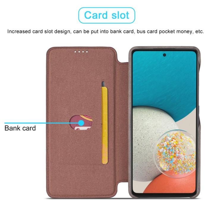 Bild 6, LC.IMEEKE LC.IMEEKE Samsung Galaxy A53 5G Fodral Retro Flip Brun - Teknikhallen.se
