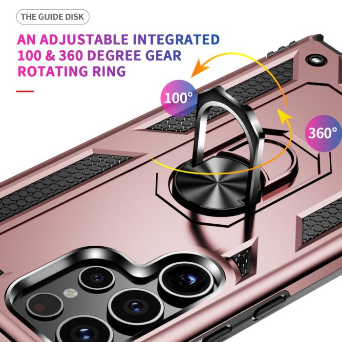 Bild 3,  Samsung Galaxy S24 Ultra Skal Ring Hybrid Armor Roséguld - Teknikhallen.se
