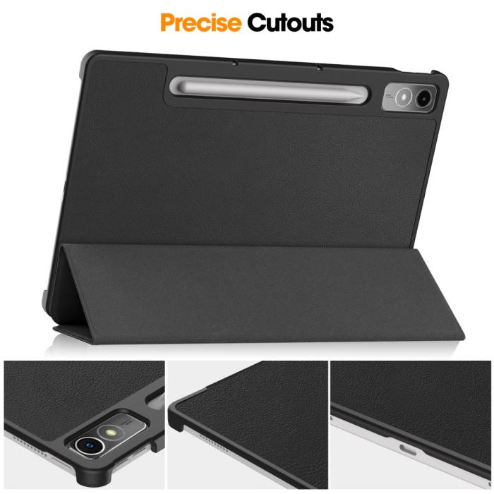 Bild 6,  Lenovo Tab P12 Fodral Tri-Fold Läder Svart - Teknikhallen.se