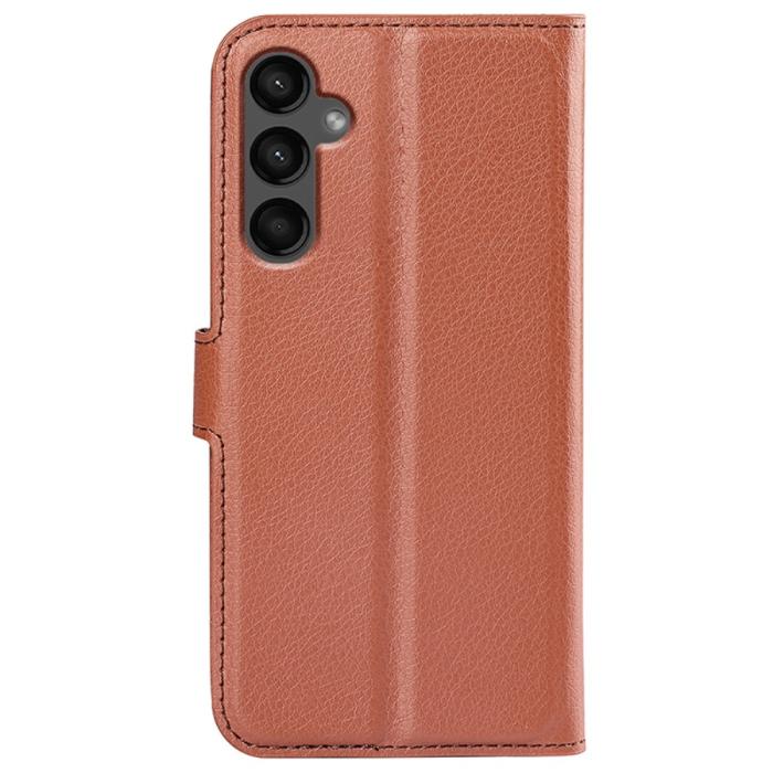 Bild 6,  Samsung Galaxy A15 5G Fodral Litchi Läder Brun - Teknikhallen.se