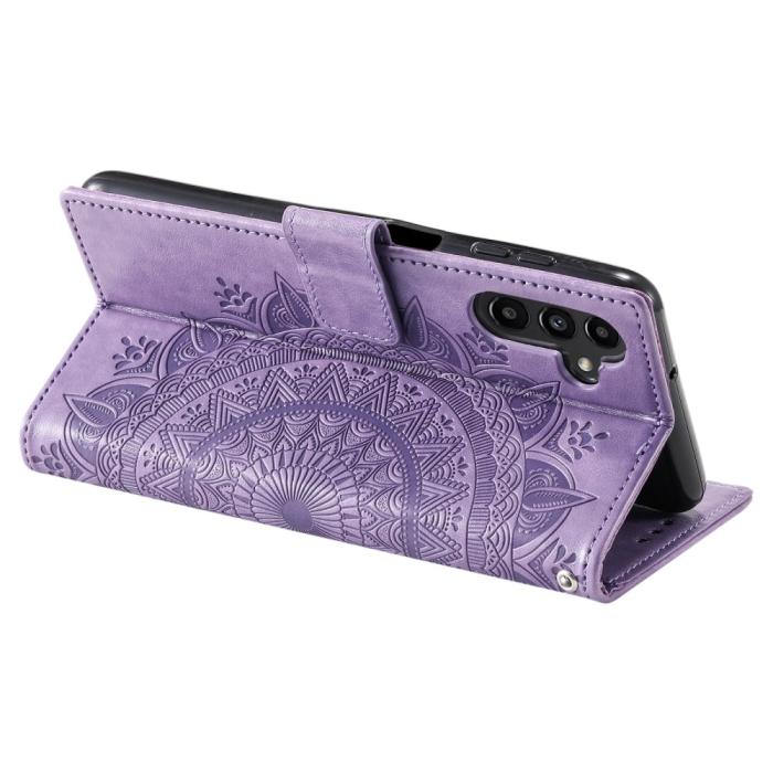 Bild 4,  Samsung Galaxy S23 FE Fodral Mandala Läder Lila - Teknikhallen.se