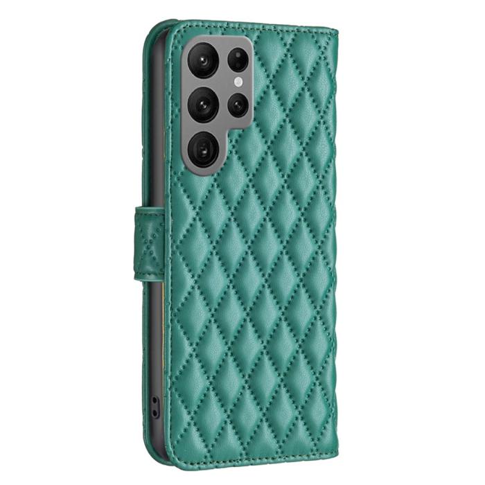Bild 5,  Samsung Galaxy S25 Ultra Fodral Diamond Läder Grön - Teknikhallen.se
