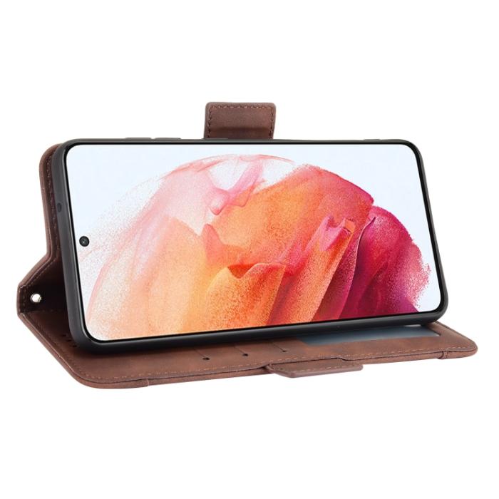 Bild 5,  Samsung Galaxy S21 FE Fodral Med Avtagbart Kortfodral Brun - Teknikhallen.se