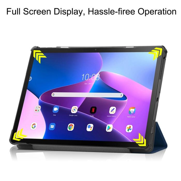 Bild 4,  Lenovo Tab M10 Plus Gen 3 Fodral Tri-Fold Mörk Blå - Teknikhallen.se