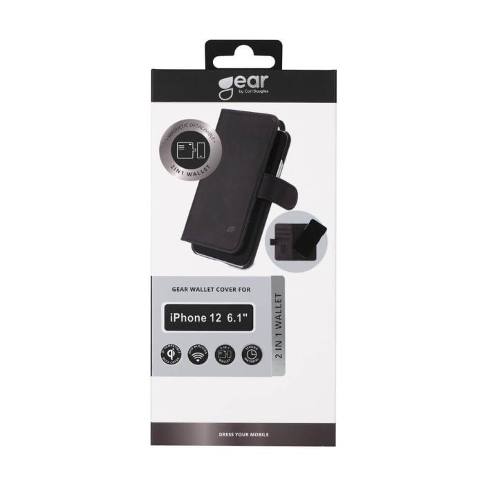 Bild 2, Gear GEAR iPhone 12 / 12 Pro 2in1 Magnet Fodral / Skal Svart - Teknikhallen.se