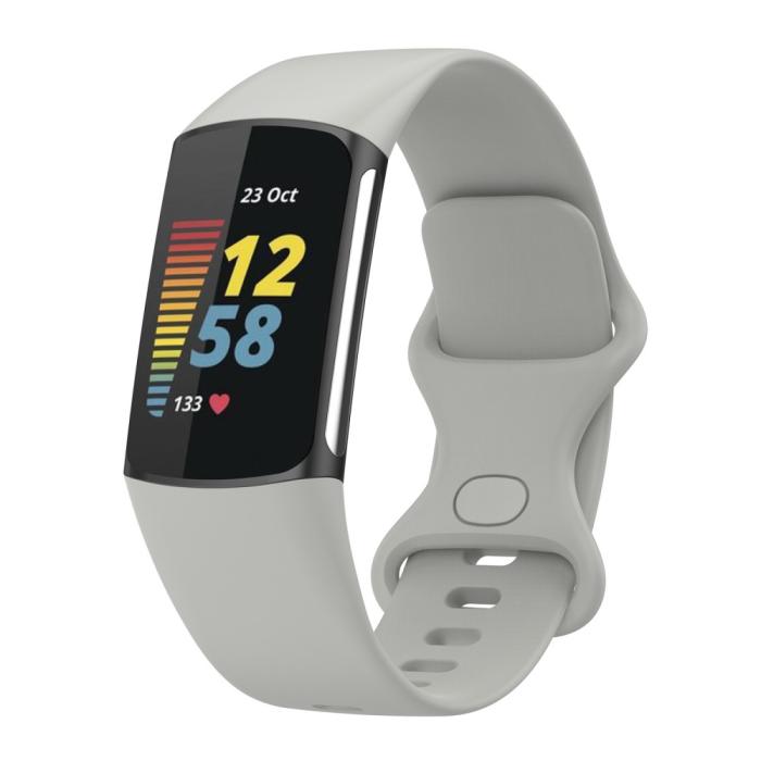 Bild 2,  Fitbit Charge 6 / 5 Armband TPU (L) Grå - Teknikhallen.se
