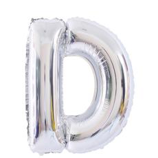  Bokstavsballong D 70 cm Silver - Teknikhallen.se
