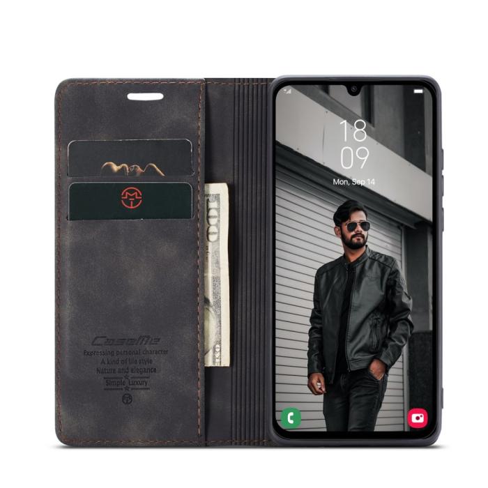 Bild 3, CASEME CASEME Samsung Galaxy A16 Fodral Flip Retro Läder Svart - Teknikhallen.se