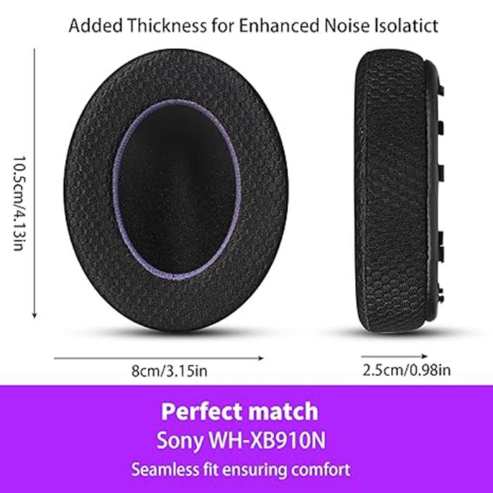 Bild 5,  Öronkuddar För Sony WH-XB910N Svart - Teknikhallen.se