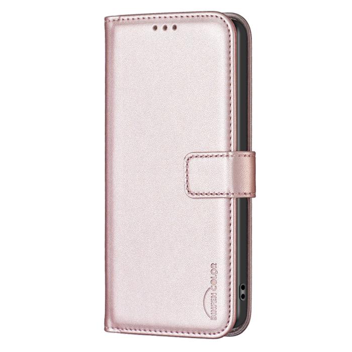 Bild 2, BINFEN BINFEN iPhone 17 Pro Max Fodral Läder Roséguld - Teknikhallen.se