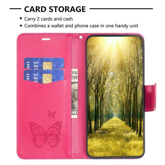 Bild 3,  Samsung Galaxy S23 Ultra Fodral Tryckta Fjärilar Rosa - Teknikhallen.se
