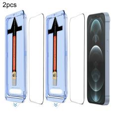  iPhone 12 Pro Max 2-PACK Sk&auml;rmskydd Helt&auml;ckande H&auml;rdat Glas - Teknikhallen.se