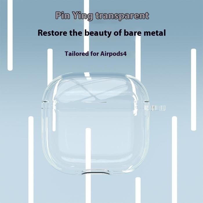 Bild 4,  AirPods 4 Skal TPU Karbinhake Transparent - Teknikhallen.se