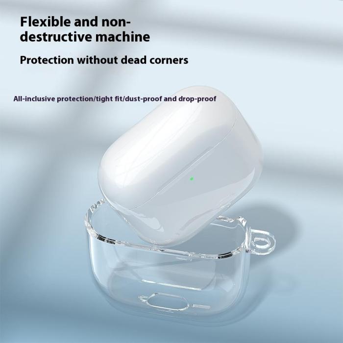 Bild 6,  AirPods 4 Skal TPU Karbinhake Transparent - Teknikhallen.se