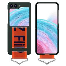  Samsung Galaxy Z Flip 5 Skal B&auml;lte M&ouml;rk Gr&ouml;n/Orange - Teknikhallen.se
