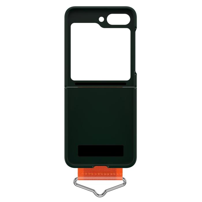 Bild 5,  Samsung Galaxy Z Flip 5 Skal Bälte Mörk Grön/Orange - Teknikhallen.se