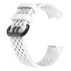  Ih&aring;ligt Silikon Armband Fitbit Charge 4/3 (L) Vit - Teknikhallen.se