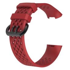  Ih&aring;ligt Silikon Armband Fitbit Charge 4/3 (L) R&ouml;d - Teknikhallen.se