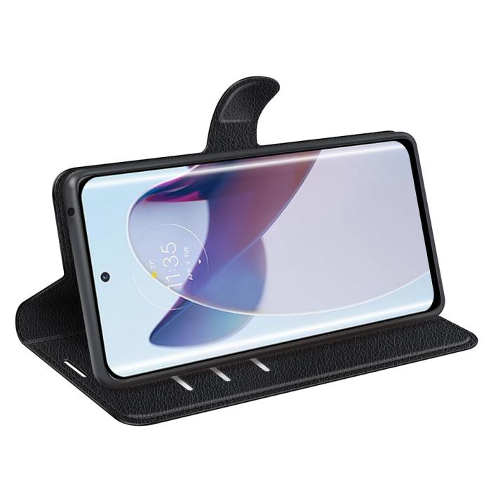Bild 3,  Motorola Edge 30 Ultra 5G Fodral Litchi Läder Svart - Teknikhallen.se