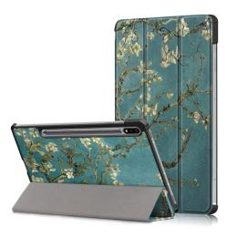  Galaxy Tab S7 FE/S7 Plus/S8 Plus Tri-Fold Läder Fodral Peach Blossom - Teknikhallen.se