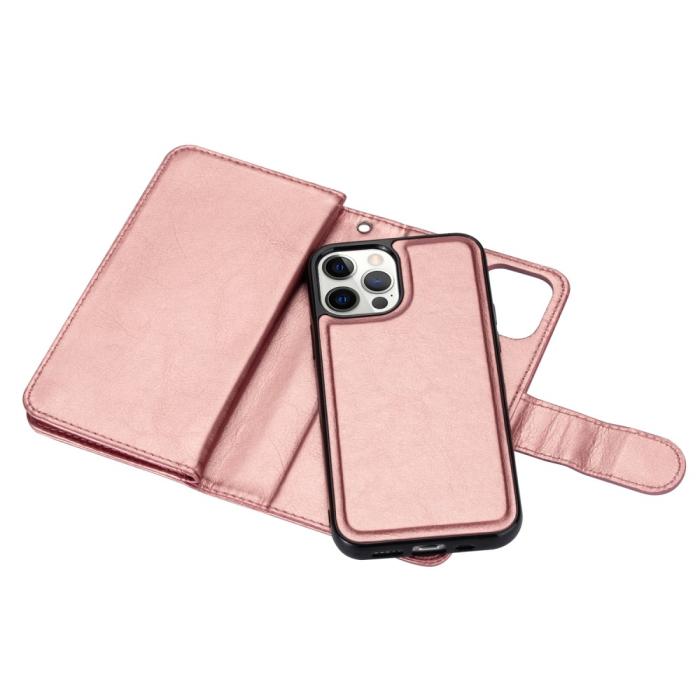 Bild 4,  iPhone 13 Pro Max - 9-Korts 2in1 Magnet Fodral / Skal - Roséguld - Teknikhallen.se