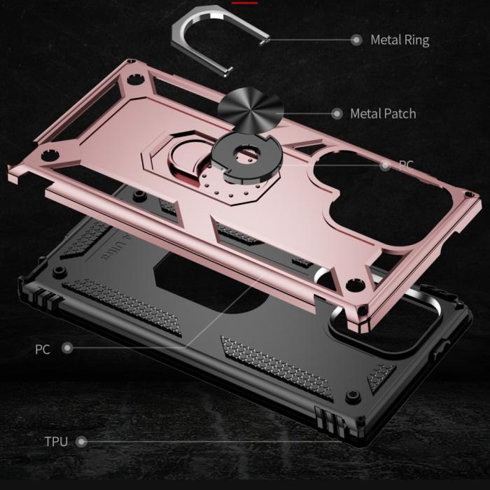 Bild 6,  Samsung Galaxy S24 Ultra Skal Ring Hybrid Armor Roséguld - Teknikhallen.se