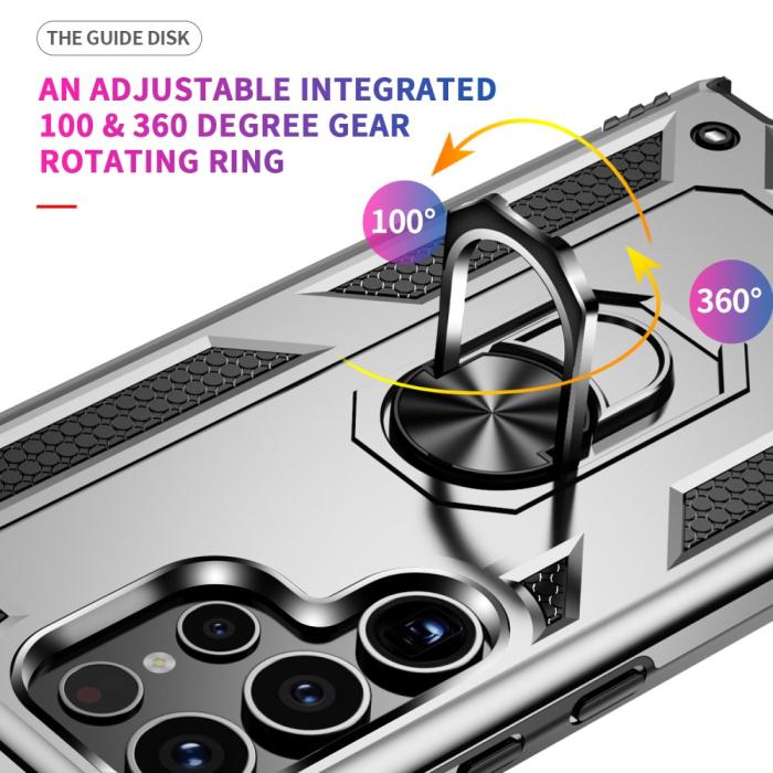 Bild 3,  Samsung Galaxy S24 Ultra Skal Ring Hybrid Armor Silver - Teknikhallen.se
