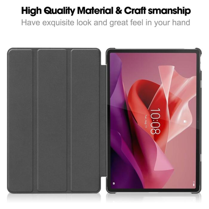 Bild 2,  Lenovo Tab P12 Fodral Tri-Fold Läder Mörk Blå - Teknikhallen.se