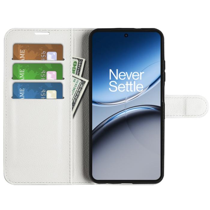 Bild 2,  OnePlus Nord 4 Fodral Litchi Läder Vit - Teknikhallen.se