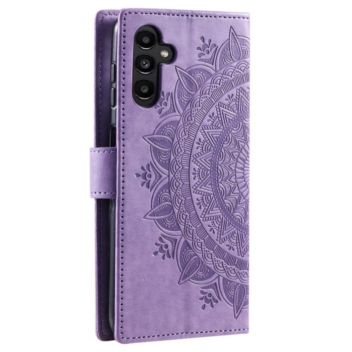 Bild 6,  Samsung Galaxy S23 FE Fodral Mandala Läder Lila - Teknikhallen.se