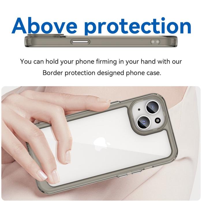 Bild 3,  iPhone 15 Skal Akryl/TPU Transparent Grå - Teknikhallen.se