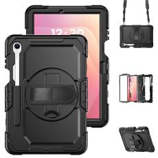  Galaxy Tab S11 Skal 360 Shockproof Hybrid Kickstand Svart - Teknikhallen.se