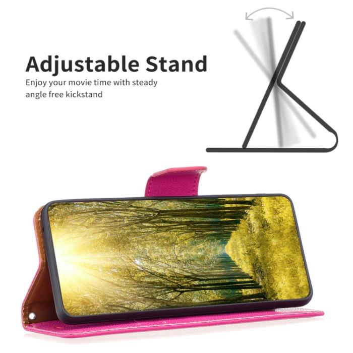 Bild 5,  Xiaomi 13 Lite 5G Fodral Litchi Shark Läder Rosa - Teknikhallen.se