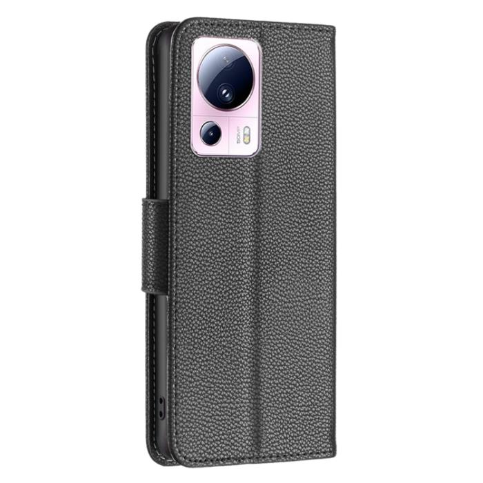 Bild 3,  Xiaomi 13 Lite 5G Fodral Litchi Shark Läder Svart - Teknikhallen.se