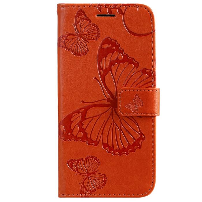 Bild 3,  Samsung Galaxy S22 Plus Fodral Fjärilar Tryckt Läder Orange - Teknikhallen.se